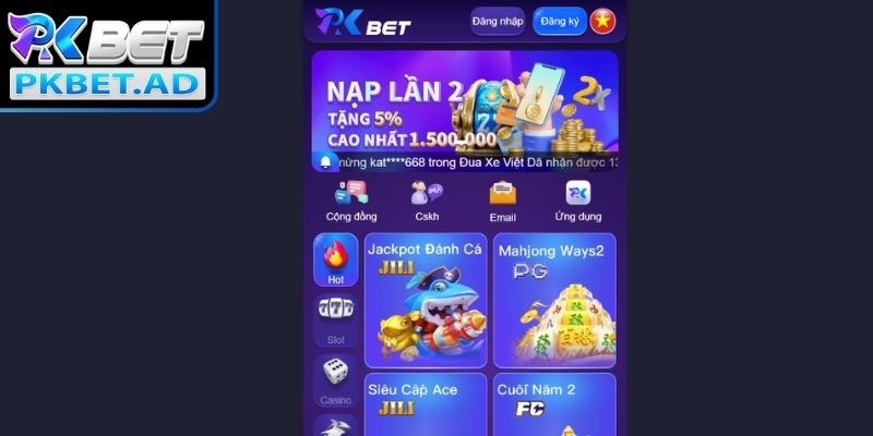 Truy cập trang chủ Pkbet
